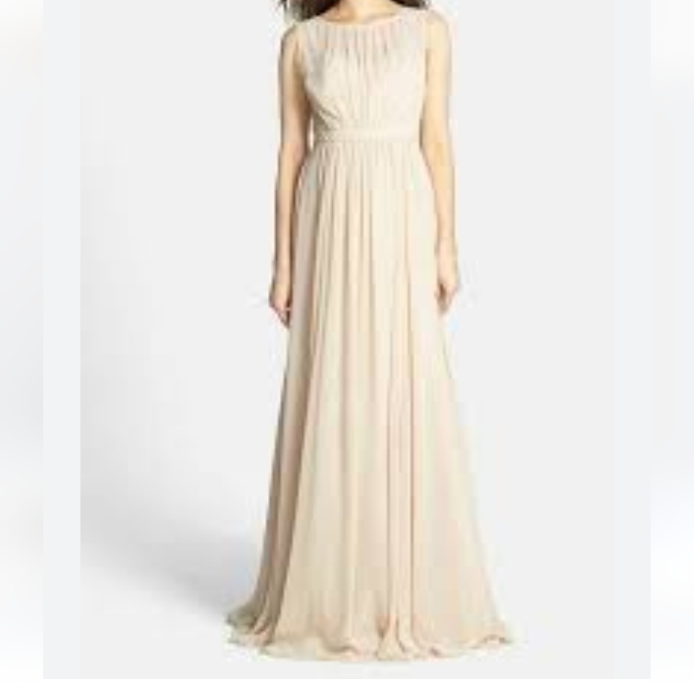 Jenny Yoo Vivienne Pleated Chiffon Gown